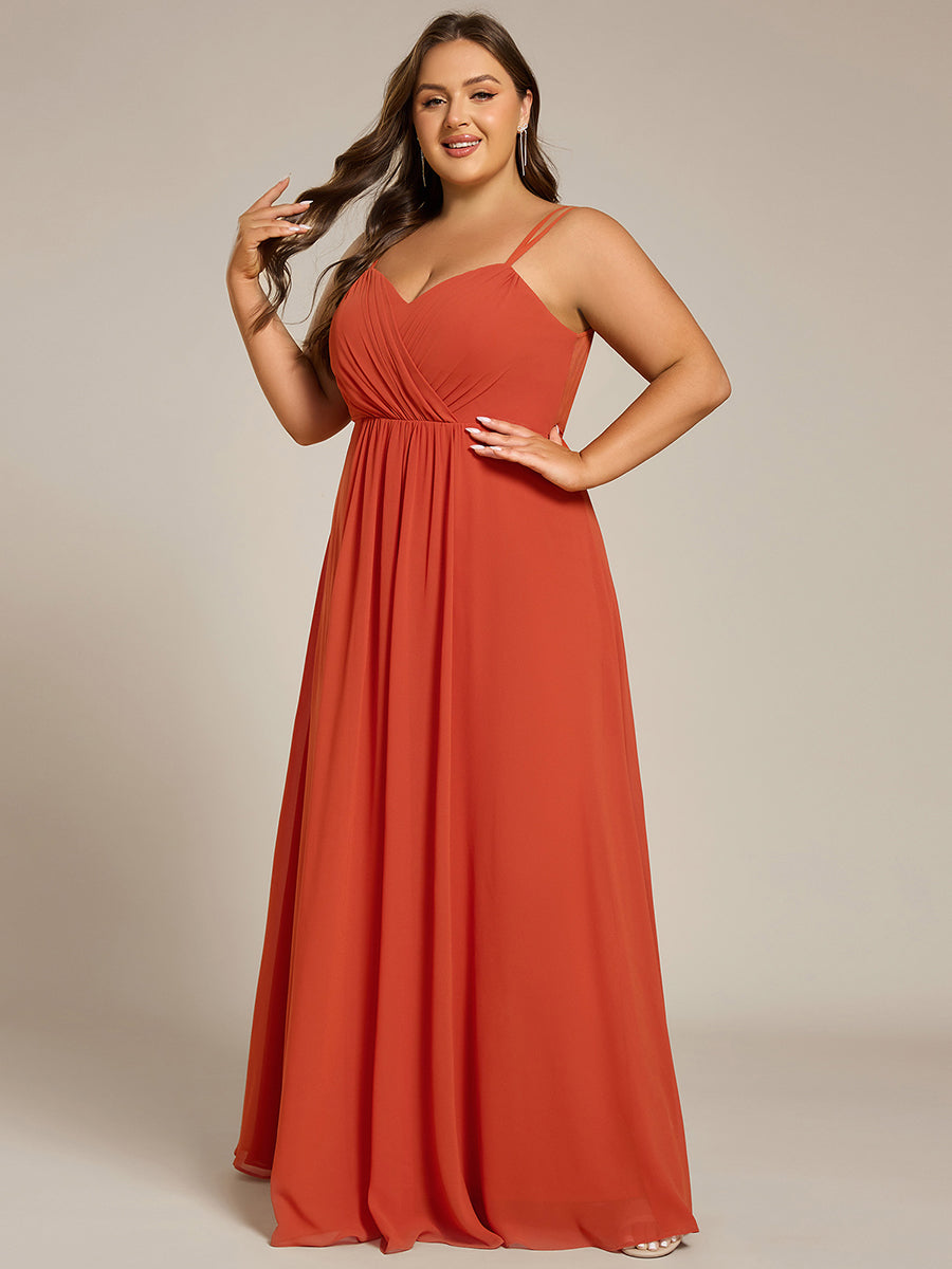 Chiffon and Lace Open Back Bridesmaid Dress with Spaghetti Straps #color_Light Purple Print