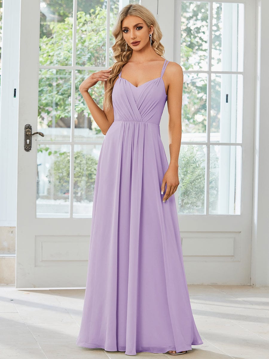 ever RUBY|Multiway Chiffon and Lace Open Back Bridesmaid Dress with Spaghetti Straps