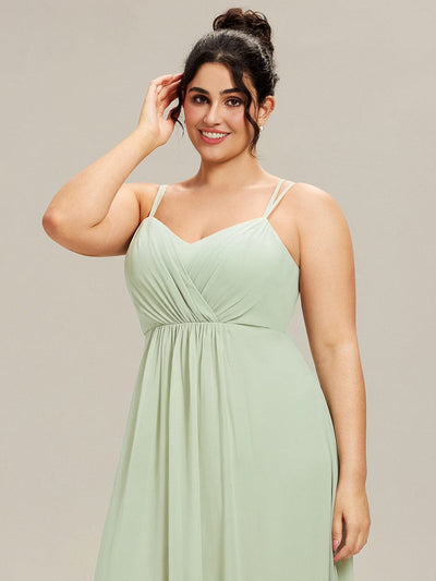 pretty RUBY|Plus Size Multiway Backless Chiffon Spaghetti Straps Bridesmaid Dress