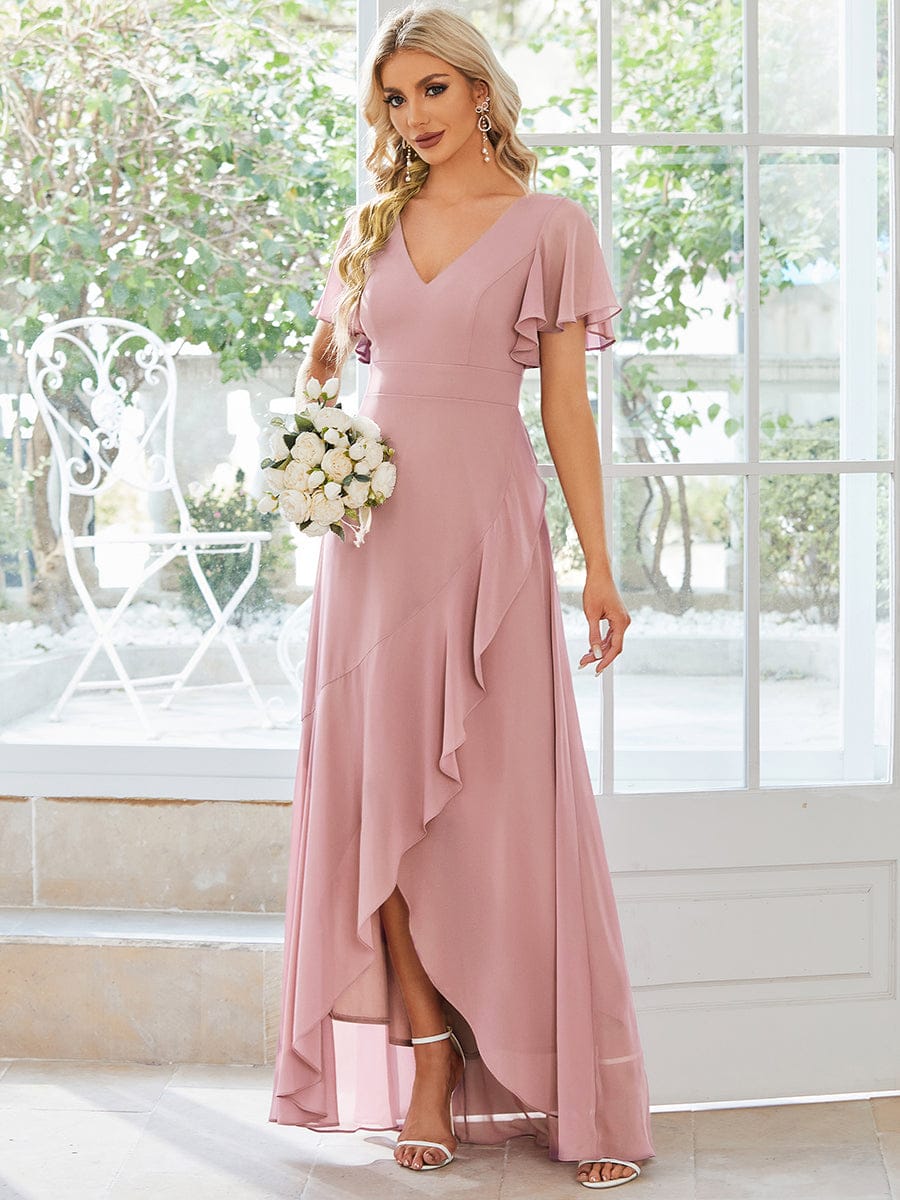 Navy Chiffon Bridesmaid Dresses #style_ES01749DR