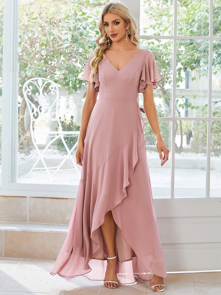 Navy Chiffon Bridesmaid Dresses #style_ES01749DR