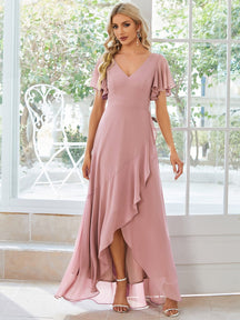 Navy Chiffon Bridesmaid Dresses #style_ES01749DR