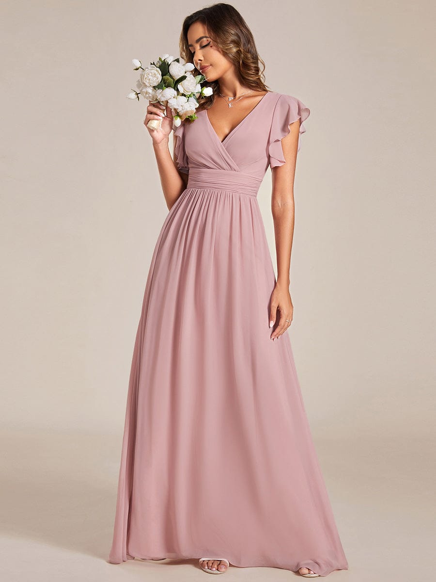 Navy Chiffon Bridesmaid Dresses #style_ES01819DR