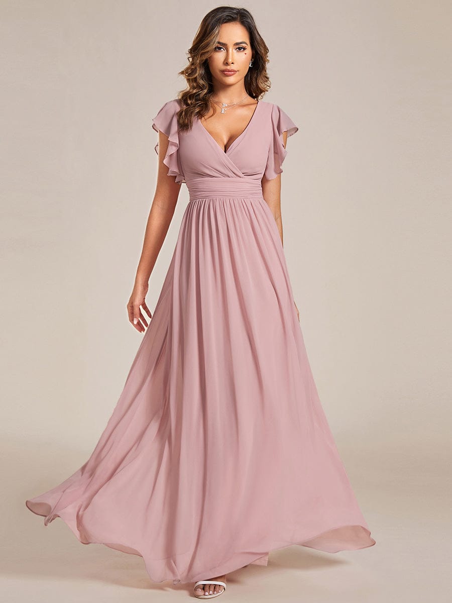 Navy Chiffon Bridesmaid Dresses #style_ES01819DR