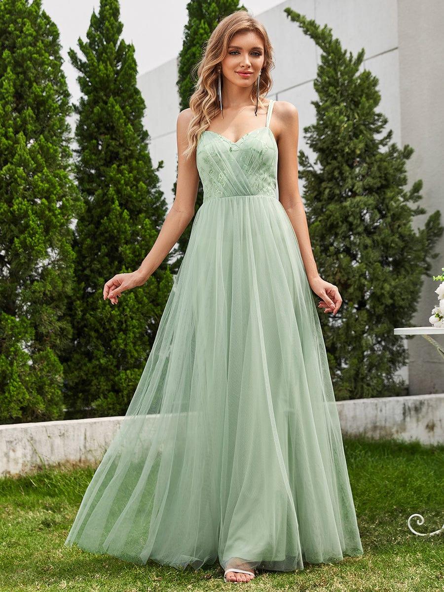 Sage Green Bridesmaid Multi Strap Bridesmaid Dress Off-the
