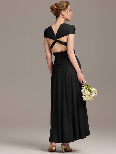 ever STYLES|High-Stretch Soft Versatile Convertible Bridesmaid Dress #color_Black