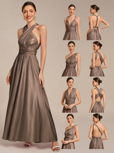 ever STYLES|High-Stretch Soft Versatile Convertible Bridesmaid Dress #color_Metallic Brown