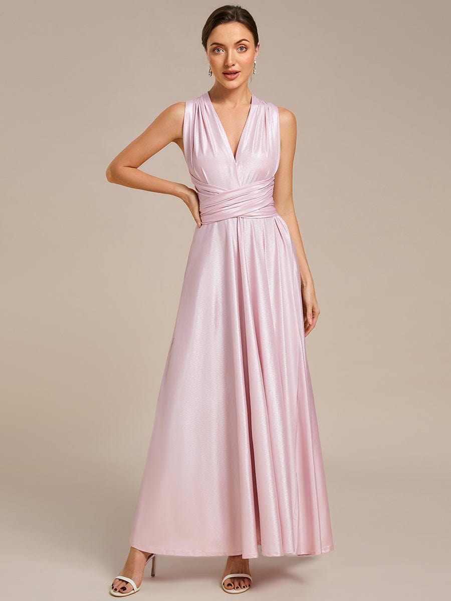 ever STYLES|High-Stretch Soft Versatile Convertible Bridesmaid Dress #color_Metallic Pink