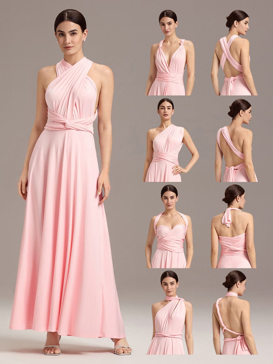 ever STYLES|High-Stretch Soft Versatile Convertible Bridesmaid Dress #color_Pink