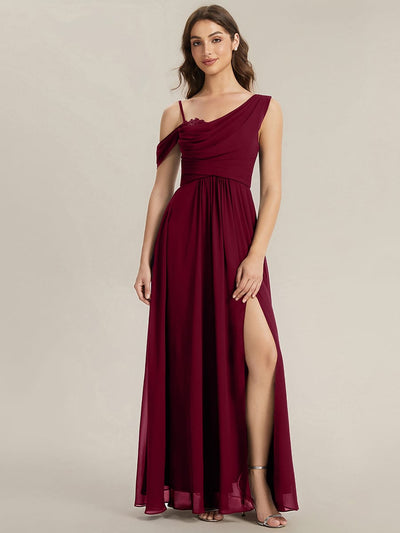 Thigh-High Slit Chiffon Sleeveless Dress