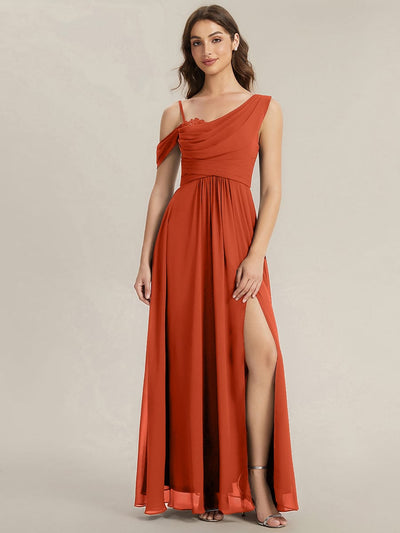 Thigh-High Slit Chiffon Sleeveless Dress