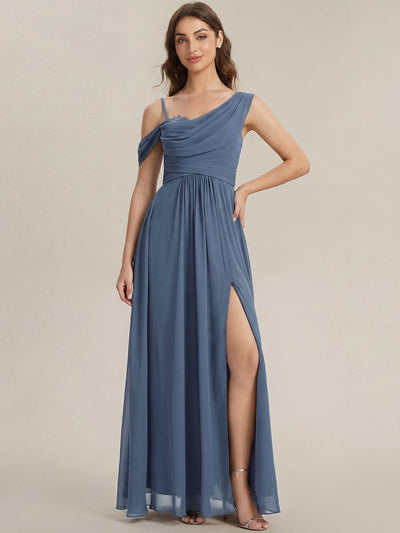 Thigh-High Slit Chiffon Sleeveless Dress