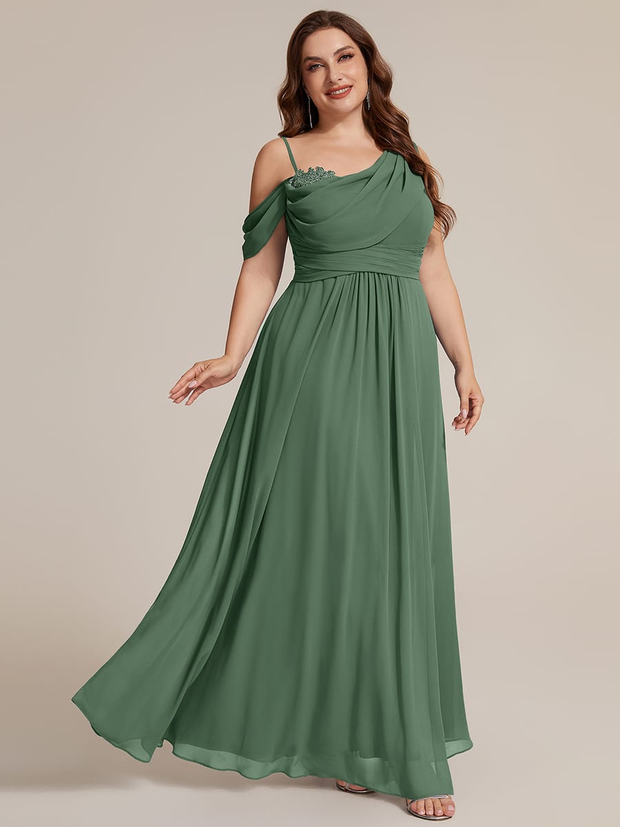 Thigh-High Slit Chiffon Sleeveless Dress #color_Eucalyptus Green