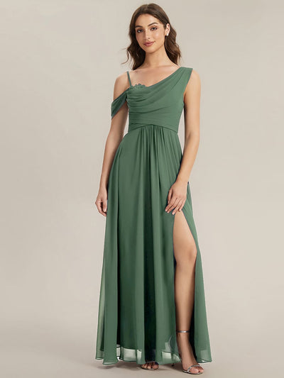 Thigh-High Slit Chiffon Sleeveless Dress
