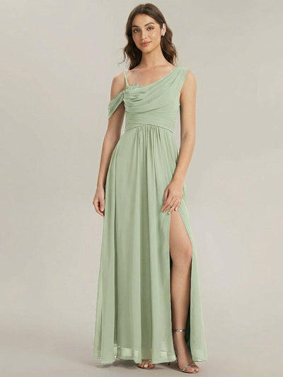 Thigh-High Slit Chiffon Sleeveless Dress