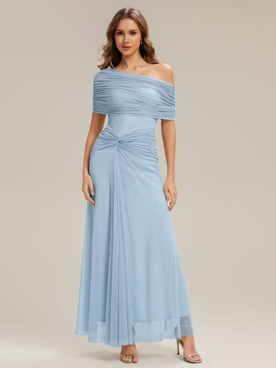 Knotted Mesh Drop Shoulder Sleeve Dress
