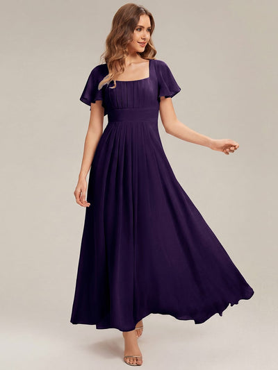 ever AVIEL|Ruched Chiffon Ruffle Sleeve Dress