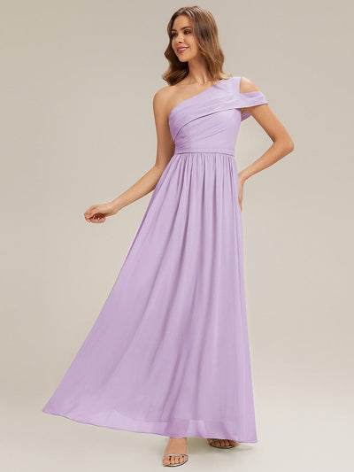 Thigh-High Slit Chiffon Sleeveless Dress #color_Frosted Lilac