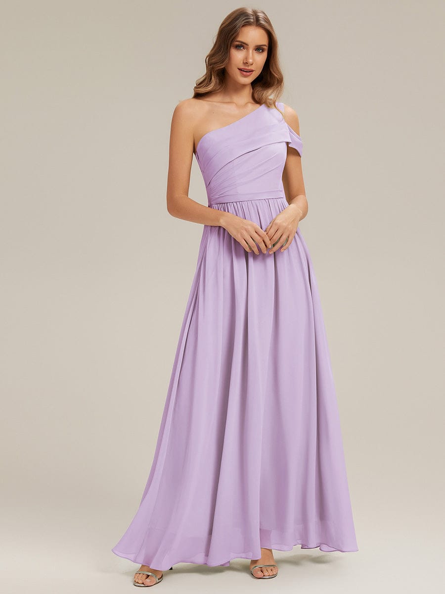 Thigh-High Slit Chiffon Sleeveless Dress #color_Frosted Lilac