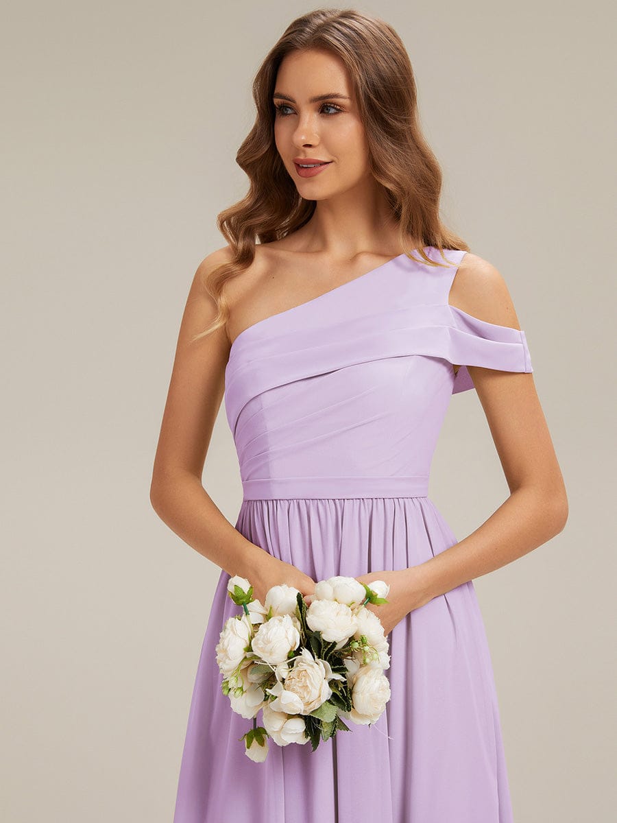 Thigh-High Slit Chiffon Sleeveless Dress #color_Frosted Lilac
