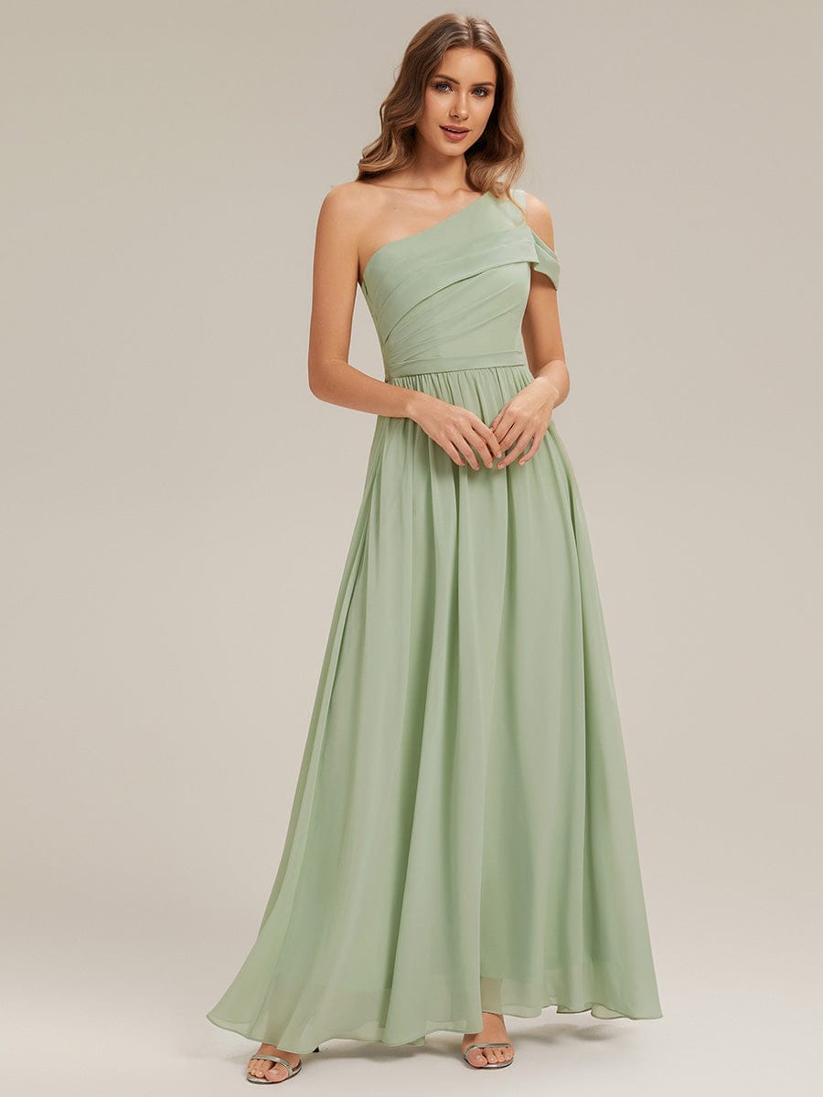 Thigh-High Slit Chiffon Sleeveless Dress #color_Mint Green