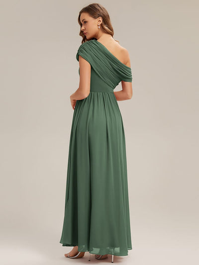 Gathered Chiffon Off the Shoulder Dress