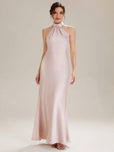 Flowing Ribbons Satin Sleeveless Dress