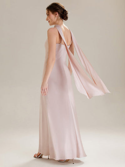 Flowing Ribbons Satin Sleeveless Dress