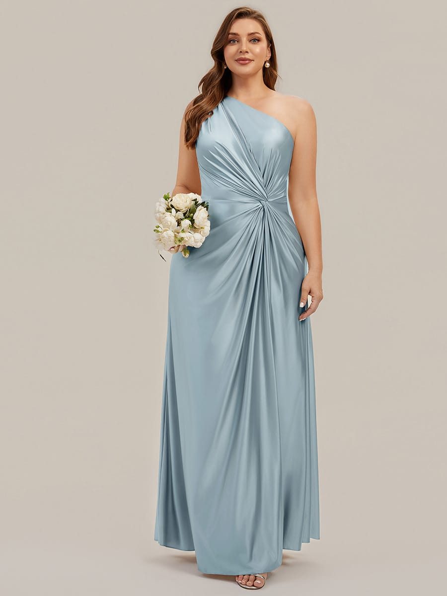 Knotted Satin Sleeveless Dress #color_Sky Blue