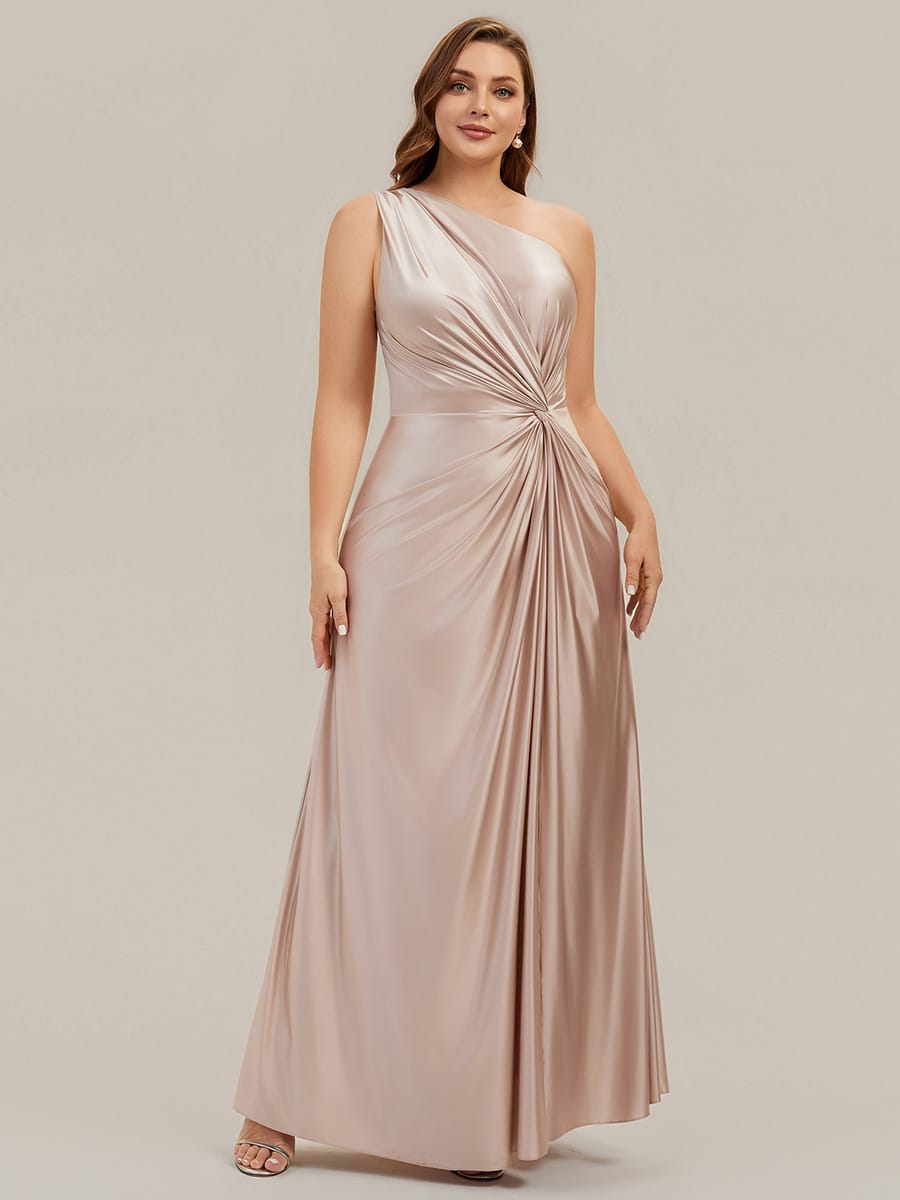 Knotted Satin Sleeveless Dress #color_Champagne