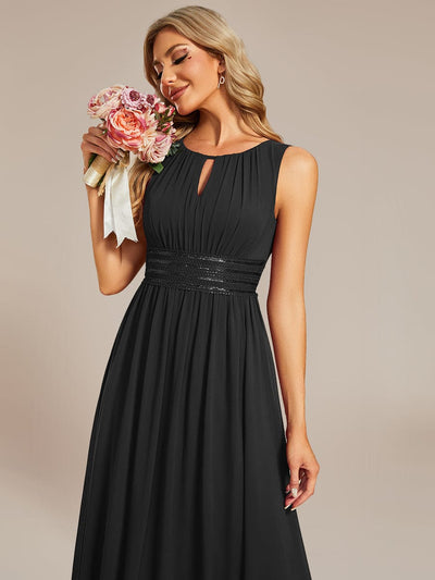 ever LIORAEL|Ruched Chiffon Midi Bridesmaid Dress