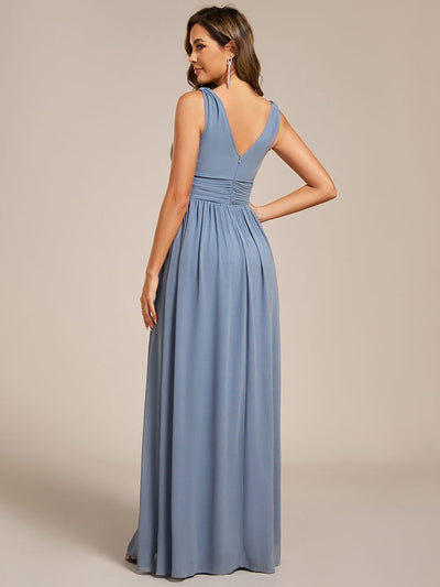 ever HUSH|Elegant Sleeveless V-Neck Maxi Chiffon Bridesmaid Dress (Final Sale)