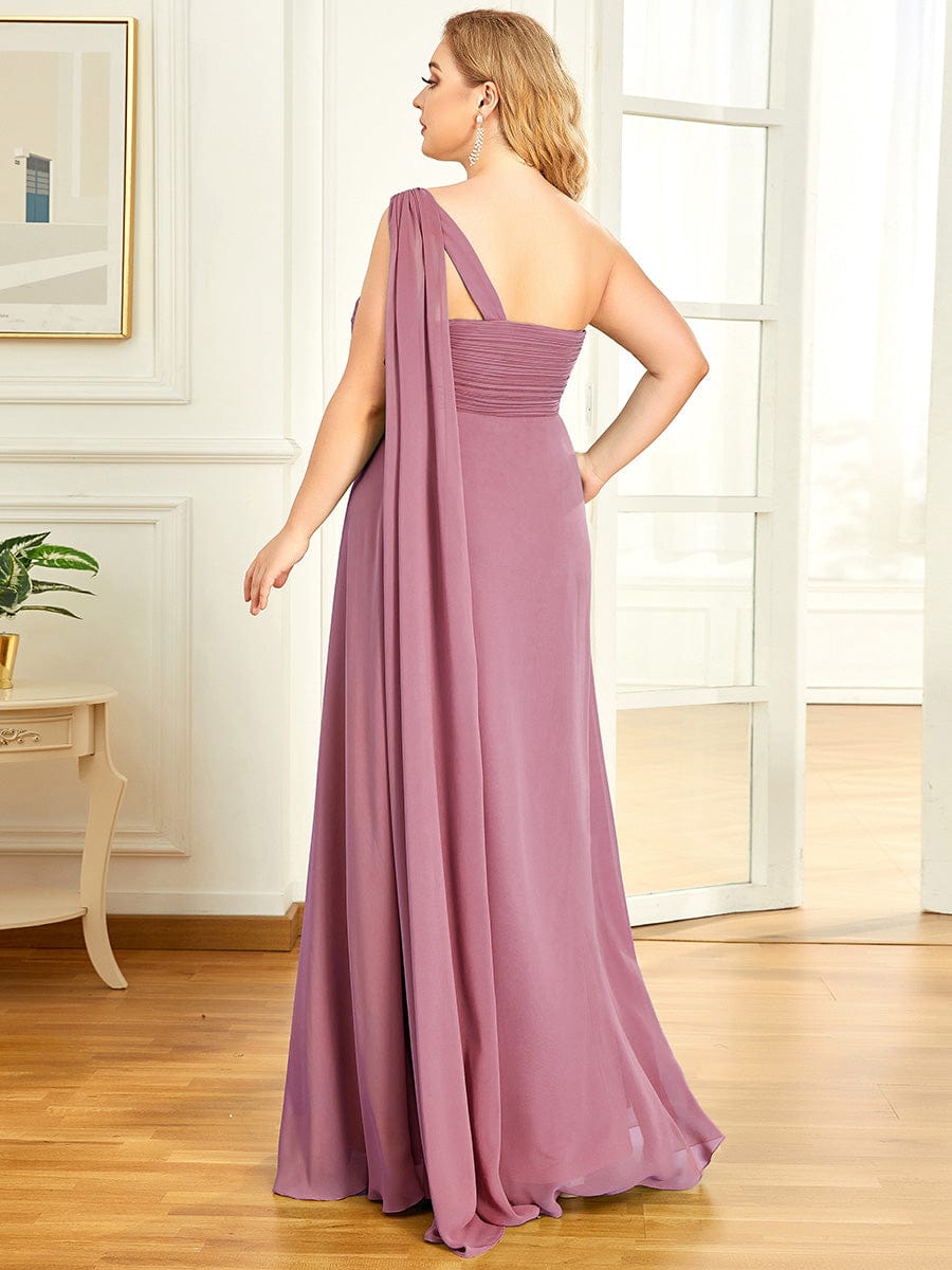 One Shoulder Maxi Bridesmaid Dresses #color_Purple Orchid