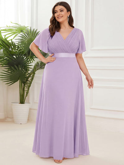 ever MONICA|High Waist Short Sleeves Bridesmaid Dress