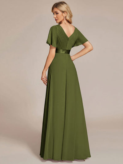 ever MONICA|High Waist Short Sleeves Bridesmaid Dress
