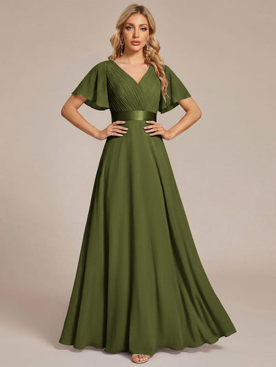 ever MONICA|High Waist Short Sleeves Bridesmaid Dress