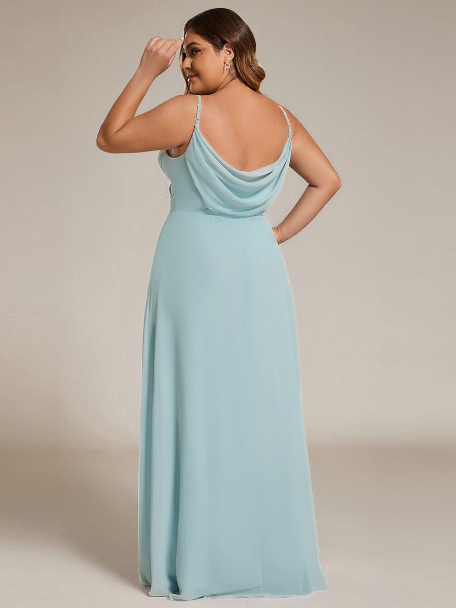 Sweetheart Draped Back Floor Length Bridesmaid Dress #color_Sky Blue