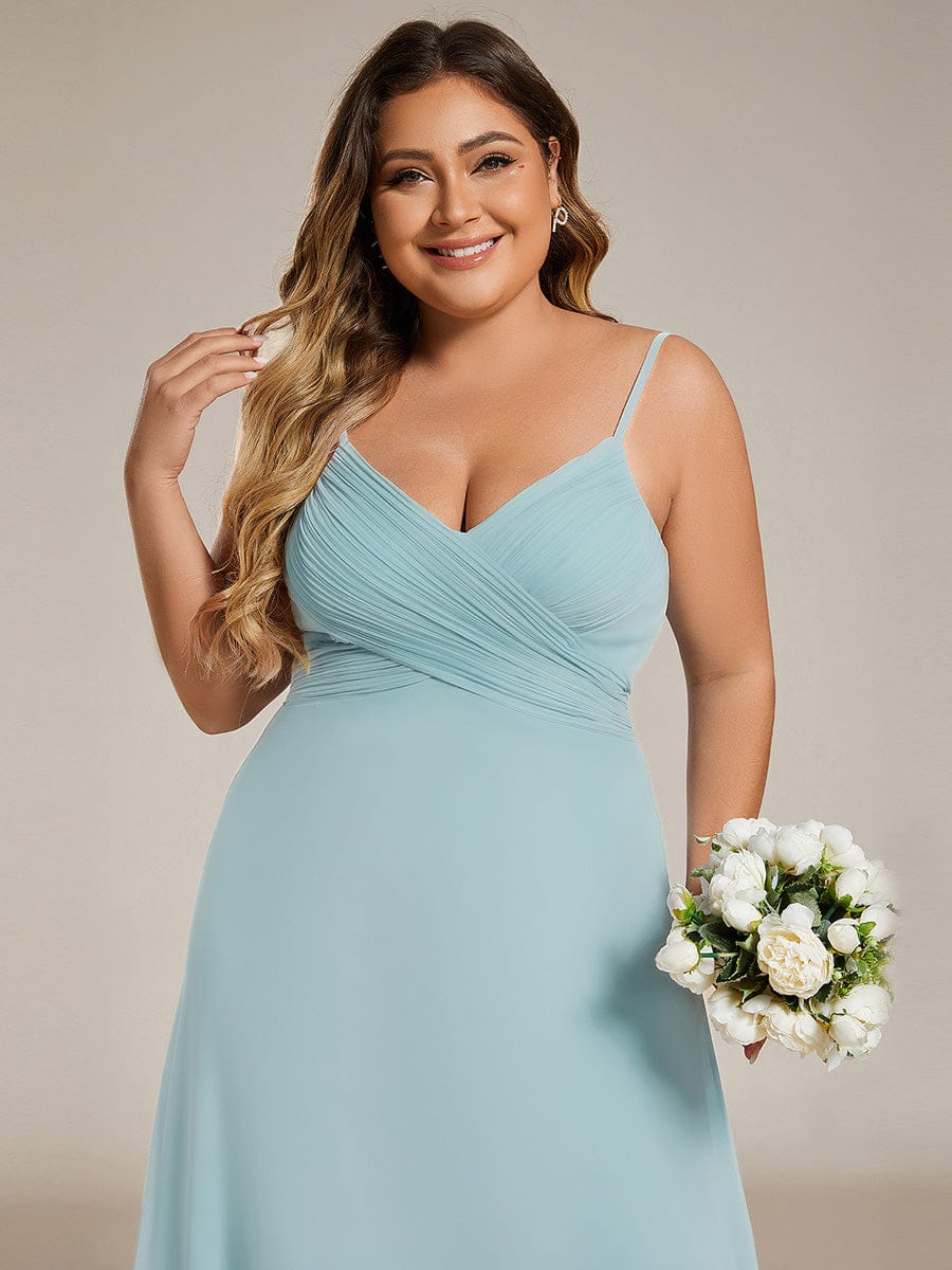 Sweetheart Draped Back Floor Length Bridesmaid Dress #color_Sky Blue