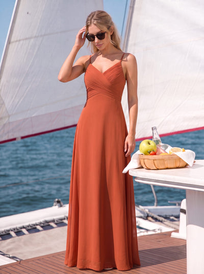 ever NOVA|Sweetheart Draped Back Floor Length Bridesmaid Dress