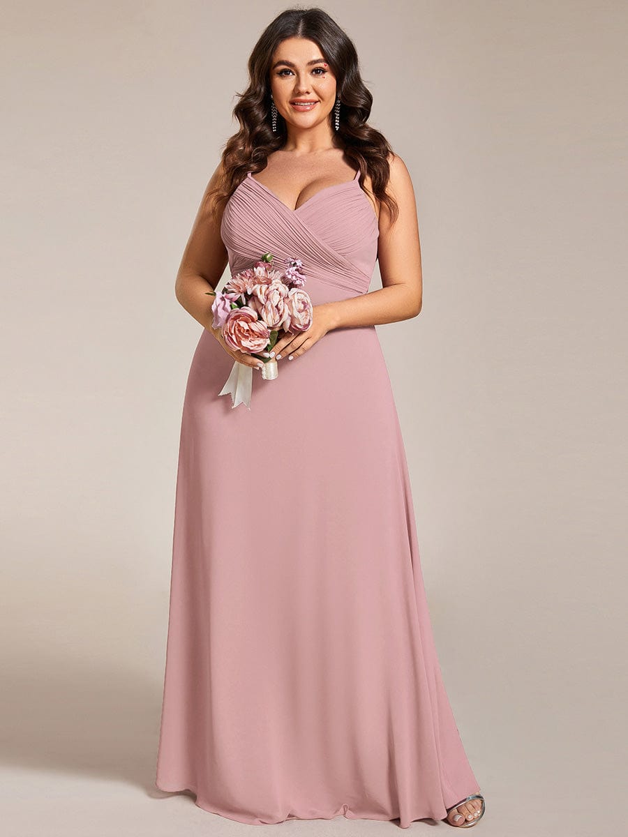 NOVA Plus Pleated Sweetheart Backless Floor Length Bridesmaid Dress