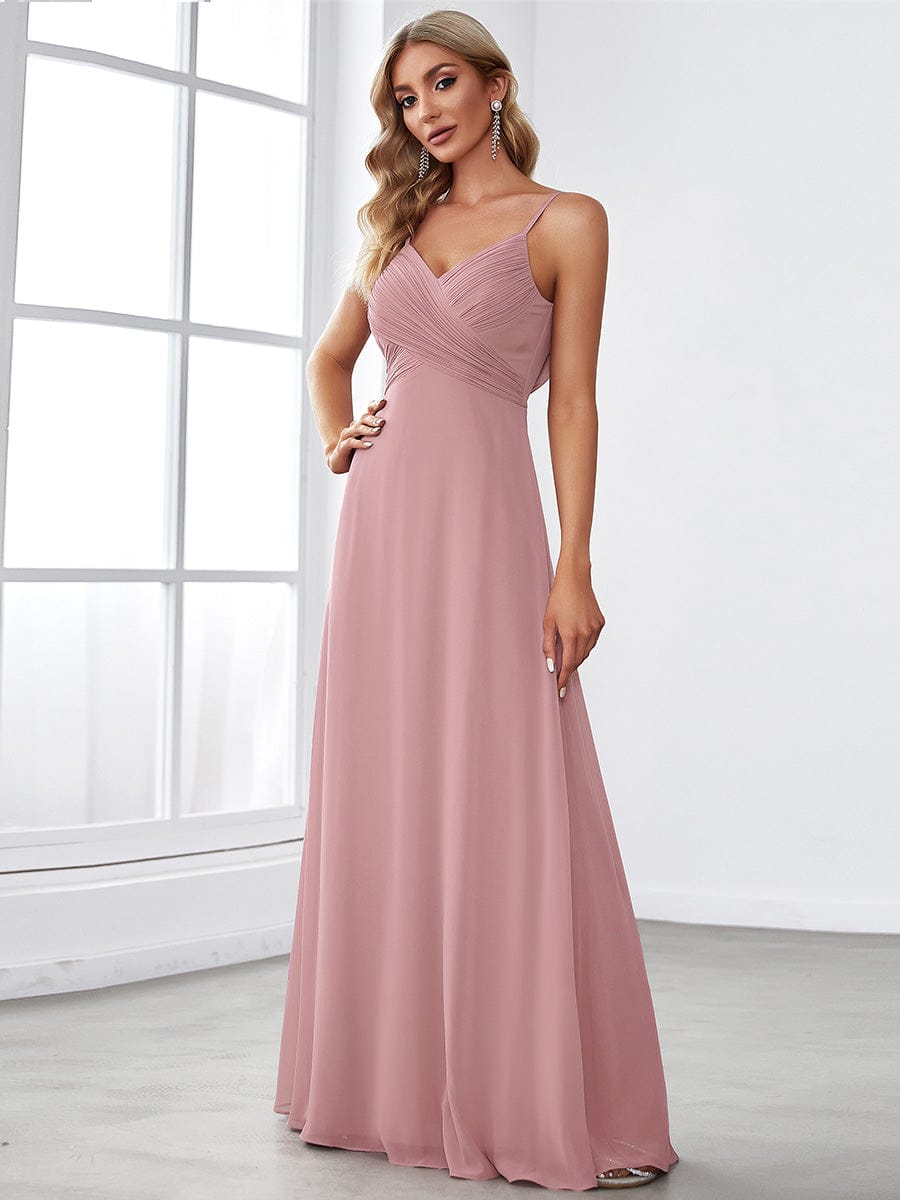 Navy Chiffon Bridesmaid Dresses #style_ES80026DR