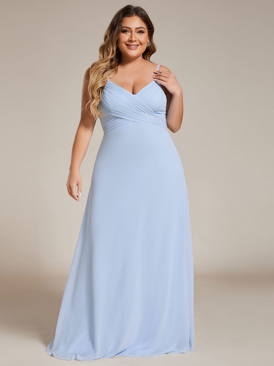 Sweetheart Draped Back Floor Length Bridesmaid Dress #color_Ice Blue