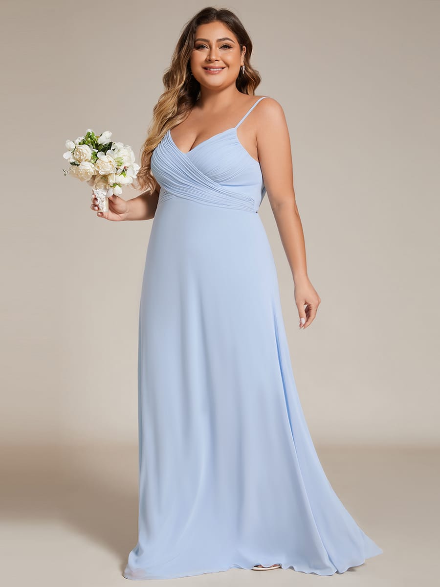 Sweetheart Draped Back Floor Length Bridesmaid Dress #color_Ice Blue