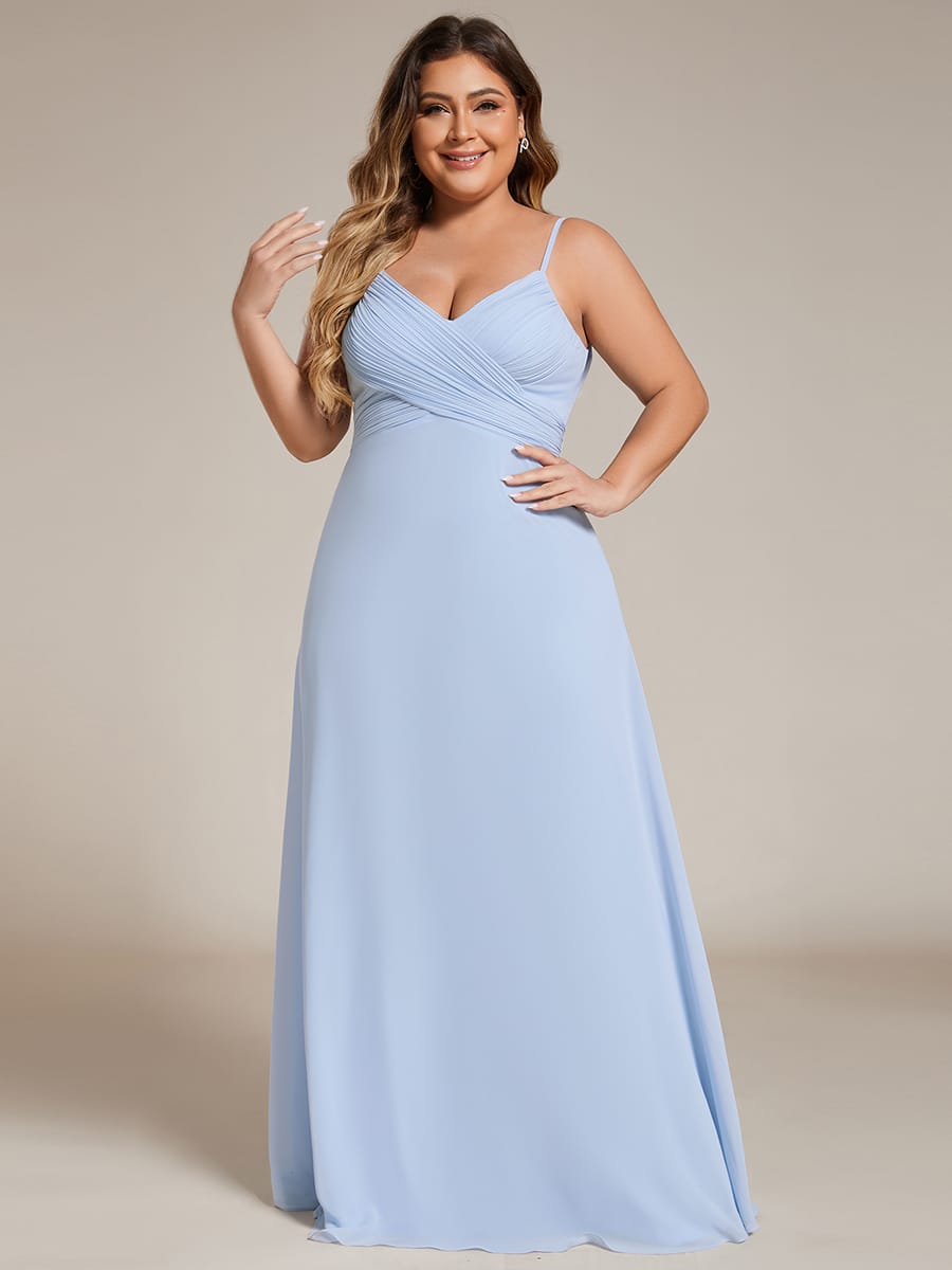 Sweetheart Draped Back Floor Length Bridesmaid Dress #color_Ice Blue