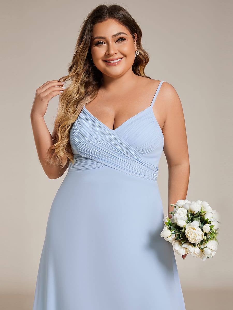 Sweetheart Draped Back Floor Length Bridesmaid Dress #color_Ice Blue
