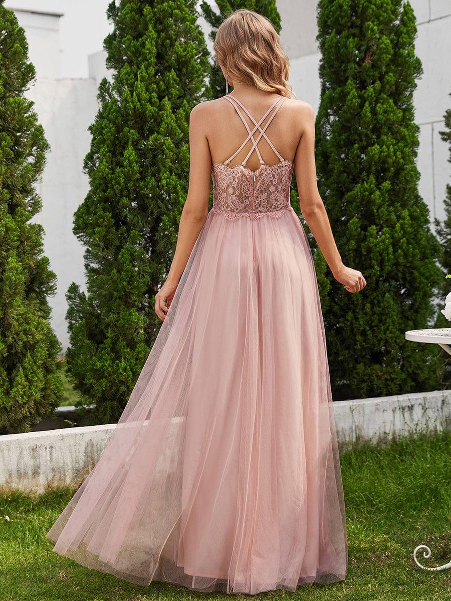 Pink Tulle Bridesmaid Dresses #style_ESS0056PK
