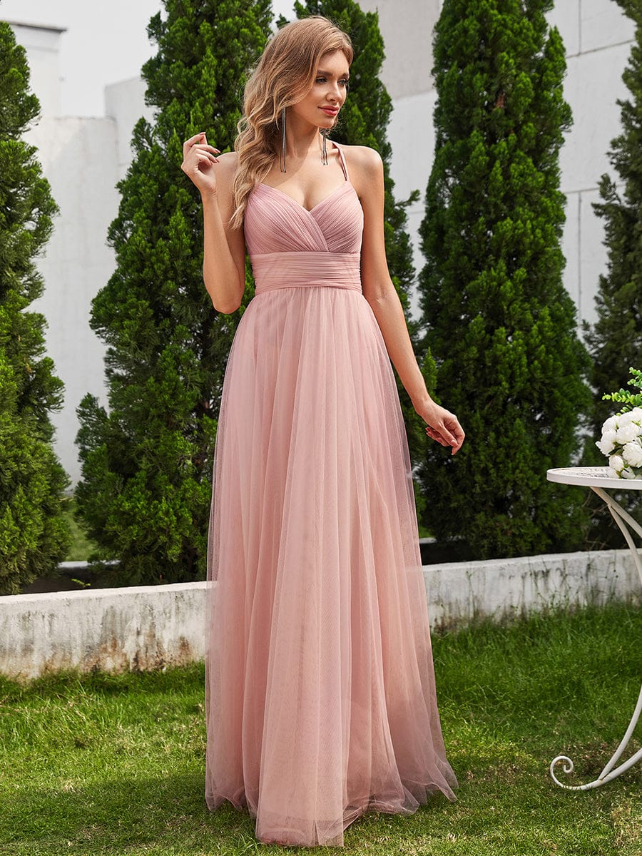 Pink Chiffon Bridesmaid Dresses #style_ESS0056PK