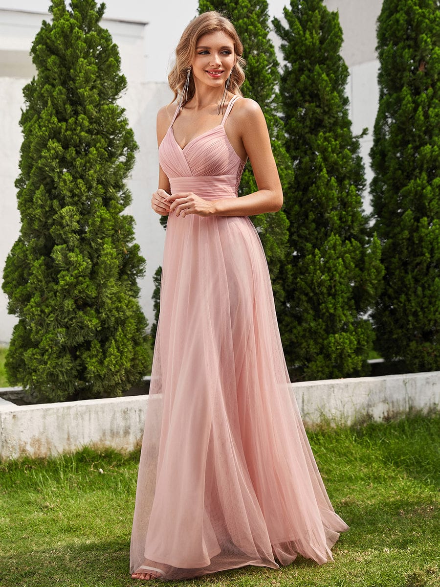 Pink Chiffon Bridesmaid Dresses #style_ESS0056PK