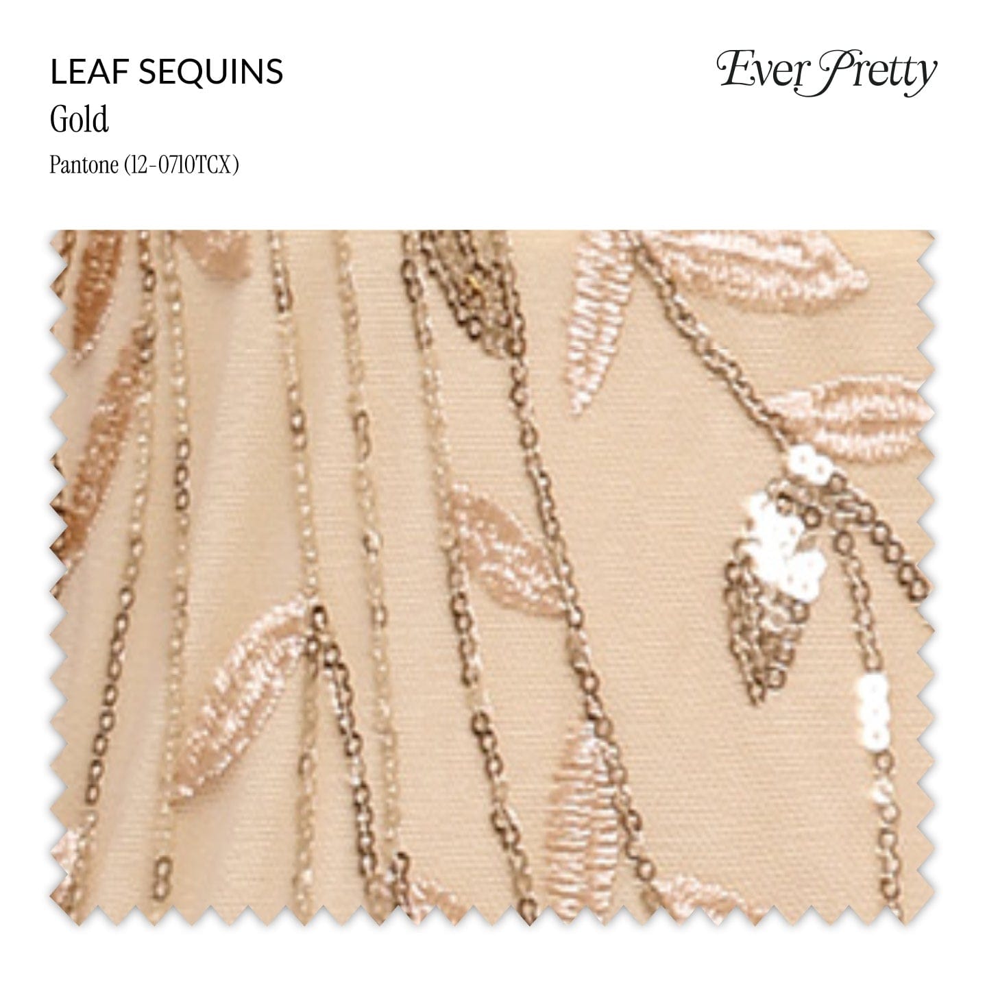 Ever-Pretty Leaf Sequin Swatch #Color_Gold