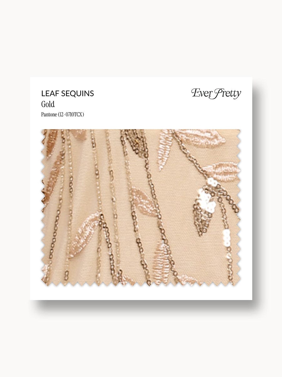 Ever-Pretty Leaf Sequin Swatch #Color_Gold